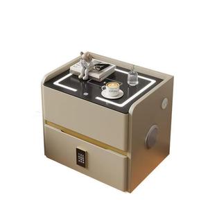 <b>Smart</b> Nordic <b>Bedside</b> <b>Table</b> Light Luxury Premium Feel Solid Wood Nightstand Bedroom Furniture Multi-Functional Storage Safe USB - Product Image 1