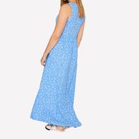 Robe d'été simple sans manches à col en V, taille haute, froncée, imprimé marguerites pour femme
