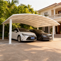 Abri de voiture extérieur moderne de luxe pour 2 véhicules, structure en aluminium, auvent en polycarbonate, abri de stationnement pour voitures, garantie 10 ans pour usage résidentiel