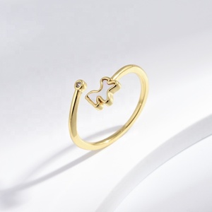 Prix usine – Bague ajustable en argent sterling 925 plaqué or 18 carats avec motif animal et pierres précieuses, mignonne pour enfants et filles, idéale au quotidien, à prix abordable - Product Image 5