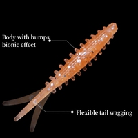 Leurre souple élastique en TPR à queue de broche 37mm 0.22g UV Lumineux Mini Micro pour la pêche en eau douce (Truite, Perche, Panfish)