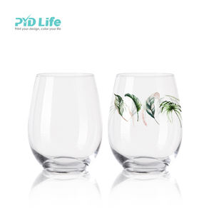 كوب زجاجي مخصص للطباعة بالتسامي من PYD Life، سعة 10 أونصات و17 أونصة، كوب نبيذ بدون ساق مع شعار مخصص - Product Image 3