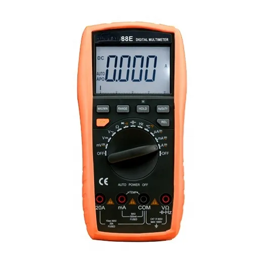 DECCA 88E 3 3/4 digit rentang otomatis/Manual True RMS Tester Multimeter Digital 9v kapasitor baterai 200uF