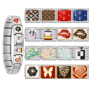 Vente en gros, Meilleures ventes : Breloques italiennes personnalisées en acier inoxydable, série Parfum Chaussures, compatibles <span class=keywords><strong>bracelet</strong></span> 9mm, pour la création de bijoux DIY, pour femmes et hommes - Product Image 1