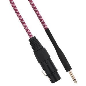 Cable de audio mono Cannon XLR hembra a jack macho de 6.35mm, 5 metros, blanco fucsia - Product Image 1
