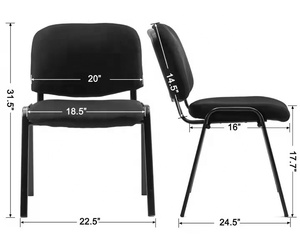 كرسي تدريب قاعة قوي للدراسة أسود رخيص بسعر الجملة ، إطار معدني مخصص ، كرسي مؤتمرات قابل للتكديس لغرفة الاجتماعات - Product Image 3