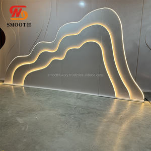 Fondo DE BODA suave suministros de decoración acrílico Pvc arco telón de fondo 3D Led acrílico Pvc blanco ondulación arco telón de fondo - Product Image 3