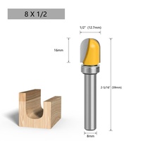 1/4 pouces 6mm 8mm tige carbure travail du bois nez rond routeur Bits fraise avec roulement pour outils de sculpture sur bois
