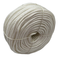 En stock – Corde tressée haute résistance en polyester/PET blanc, 6 mm, 16 brins, bobine de 50 m avec âme solide, pour usage familial et travaux extérieurs