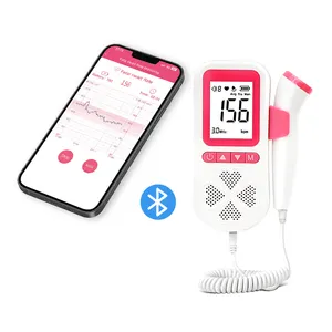 Uzaktan Telehealth kayıt ve App cep telefonu Bluetooth Connect ile bebek kalp atışı monitörü Fetal Doppler paylaşın