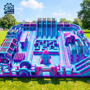 Bounce House Giant <b>Inflatable</b> Theme Park with Pop Obstacle Courses Inside From China <b>Inflatable</b> Factory - Product Image 2