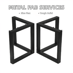 समकालीन आधुनिक आयताकार डाइनिंग डेस्क फ्लैट कॉफी टेबल पैर औद्योगिक कास्ट आयरन स्टील धातु निर्माण समकालीन धातु - Product Image 2