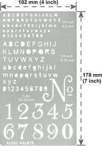 Kim loại Stencil chữ nhỏ pyrography gỗ đốt Mẫu khắc gỗ và các mẫu bảng chữ cái và số, chữ, cho phép - Product Image 3