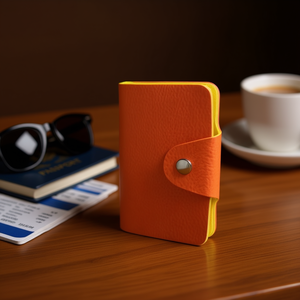 Card Pack 8x10cm Orange <b>Travel</b> <b>Wallet</b> With Snap Closure For Cards And ID Storage - Product Image 3