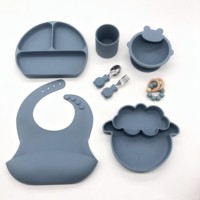 Peralatan Makan Silikon Anak 100% Food Grade Bebas BPA Ramah Lingkungan Set Makan Bayi Silikon