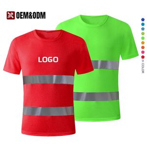 Camiseta de Trabajo de Alta Visibilidad Personalizable con Logotipo, Transpirable, de Secado Rápido, con Mangas Cortas de Malla, Absorbente de Sudor, para Hombre - Product Image 1