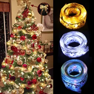 שנה טובה החג שמח סרט פיית Led מחרוזת אור עץ חג מולד LED אור תליית קישוט קשתות מחרוזת אורות