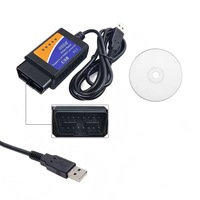 Cable USB ELM327 V1.5 OBD2 para Laptop con Conector de 16 Pines a Cable de Carga USB, Herramienta de Diagnóstico Automotriz