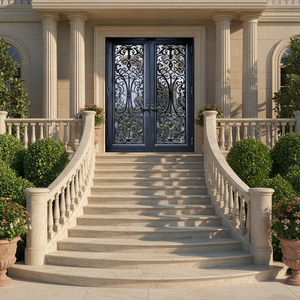 Двери XIYATECH: Антикварные железные входные двери, французские двери, роскошные кованые решетчатые ворота, дизайнерские решения для дверей. - Product Image 1