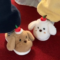 XIXITIAO 2026 Nouvelles Chaussures d'Intérieur Antidérapantes pour Femmes et Étudiantes, Modèle Hiver Mignon Animalier en Peluche, Confortables et Chaudes