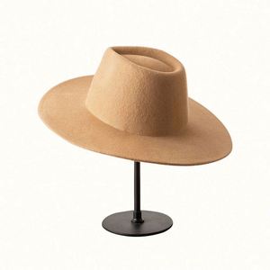High Quality Eco-Friendly Cartoon Rubber Winter 9.5cm Flat Wide Brim Australian Felt Fedora Cowboy <b>Hat</b> - Product Image 6
