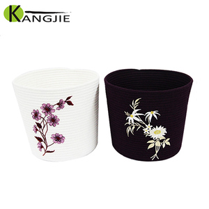 Panier de rangement en corde de coton imprimé à chaud, fait main, écologique, motif cercle, en promotion - Product Image 2