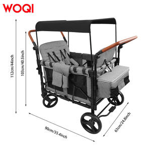 Cochecito Plegable para Bebé WOQI, 90x63x112 cm, Marco de Metal Gris, Todoterreno, con Bolsa de Almacenamiento y Mango Ajustable - Product Image 5