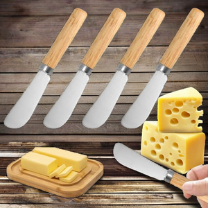 Sheeraz International Stainless Steel & Wood Handheld Portable 4-Piece Cheese Knife Set Wood Handle for Kitchen Restaurant Use - Product Image 2