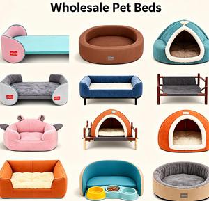 Factory Wholesale Premium Pet Bed Assortment Wooden Leg Elevated & Sofa Style Dog <b>Cat</b> Beds with Custom Logo Support - Product Image 1