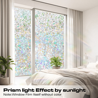 Regenbogen 3D dekorative Fenster Vinyl Glasmalerei Fenster Privatsphäre Film Aufkleber Static Cling Window Aufkleber