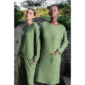 High Quality Women's Lyocell Corset Dress <b>Boat</b> Neck Halter Long Sleeve <b>Floor</b>-Length Pocket Solid Pattern XL Size for Day - Product Image 1