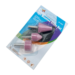 3-teiliges Montiertes Schleifstein-Set Rosa Aluminiumoxid 6MM Schaft für Elektrowerkzeug-Zubehör Rotationswerkzeug-Bits Metallpolieren - Product Image 6