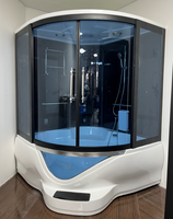 Salle de douche vapeur multifonctionnelle pour 2 personnes avec baignoire à remous et générateur de vapeur pour salle de bain familiale ou hôtelière