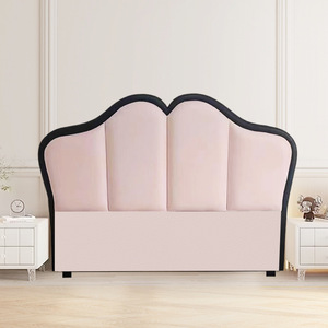 Upholstered Bed Headboard French Retro Petal Style Leather Simple Modern Design For Master Bedroom Double Bed - Product Image 3