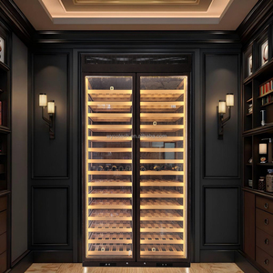 Frigorifero Cantinetta Vino in Acciaio Inossidabile con Ripiani Personalizzabili in Legno e Metallo, da Incasso o Libera Installazione per Casa e Ristorante - Product Image 6