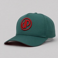 Gorra de béisbol perforada de 6 paneles al por mayor, gorra de béisbol plana de 6 paneles, gorra de béisbol OEM 3D personalizada Melin para golf