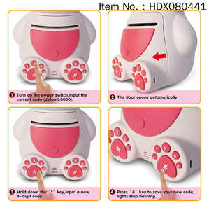 HDX <span class=keywords><strong>Hucha</strong></span> Grande de Plástico con Carga USB, Diseño de <span class=keywords><strong>Gatito</strong></span>, Recogida Automática de Billetes para Niños de 5 a 7 Años, Regalo de Cumpleaños - Product Image 5