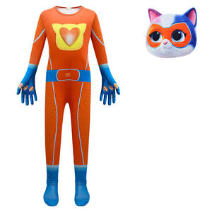 Costume de cosplay de chat super-héros de dessin animé, nouvelle conception, vente chaude 2024, pour enfant garçon, Halloween, chaton - Product Image 3