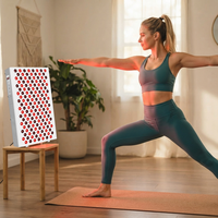 Appareil de beauté à LED verticales blanches pour la thérapie par la lumière rouge - Panneau de photothérapie LED pour la relaxation musculaire et le fitness du corps entier