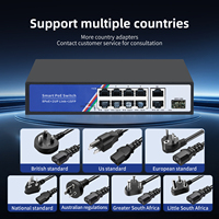 Commutateur PoE Gigabit non géré Tshield 8+2+1 ports 10/100/1000 Mbps 20 Gbit/s 8 PoE Plus 2 Uplink Plus 1 SFP pour rack ou bureau en stock