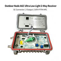 Receptor Óptico para CATV Exterior 860MHz, Receptor de Nodo de Fibra con Control AGC, SC/APC FC/APC Opcional, Convertidor de Señal RF de 2 Salidas