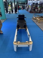 Lit de Pilates Commercial à Cadre en Aluminium, Machine d'Exercice Pilates Non Pliable avec Appui-tête et Sangles pour Yoga
