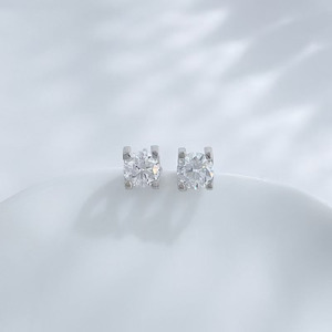 Pendientes de Plata 925 con Diamante de Laboratorio, Diseño de Cabeza de Toro Redonda, Pendientes de Moda, Tipo Stud, Aro, Huggie, Moissanita, Magnéticos, de Declaración - Product Image 1