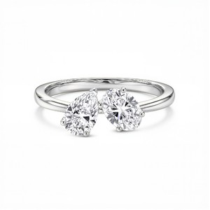 Multi Stone Lab Created Diamond <b>Ring</b> with Pear Shape Diamond and Oval Cut Diamond Premium Bridal Jewelry for Women Collection - Product Image 1