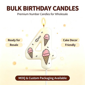 Velas de Cumpleaños Digitales Erri Wish 0-9 con Diseño de Cono de Helado Rosa, Cera No Tóxica, Hechas a Mano, Velas Numéricas para Pastel, Año Nuevo, Bares <span class=keywords><strong>y</strong></span> Fiestas - Product Image 4