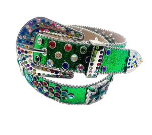 Pabrik langsung dapat disesuaikan 38mm Aksesori Barat berlian imitasi sabuk perhiasan kulit asli gesper paduan dapat disesuaikan sabuk PU - Product Image 5