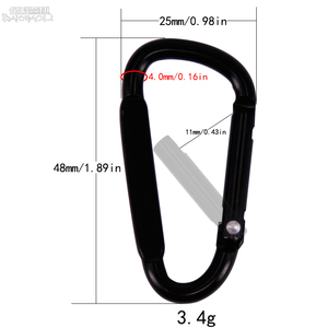 Venta al por mayor personalizable Mini aleación de aluminio mosquetón impermeable con 5cm 1,89 pulgadas plano D-ring llavero gancho <span class=keywords><strong>Camping</strong></span> senderismo OEM - Product Image 2
