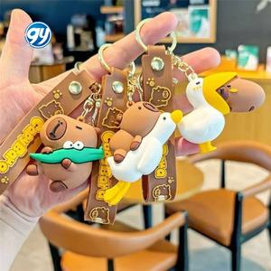 Llavero creativo <span class=keywords><strong>de</strong></span> la serie Capybara Hamburger, disfraz <span class=keywords><strong>de</strong></span> dibujos animados, llavero pequeño Capybara, bolso <span class=keywords><strong>de</strong></span> pareja, accesorio <span class=keywords><strong>de</strong></span> regalo - Product Image 3