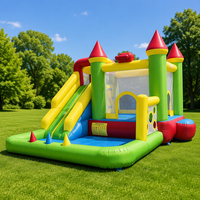 Structure gonflable familiale YARD pour intérieur et extérieur, avec toboggan, piscine à balles, jouets de basket-ball et de football, pour fêtes d'anniversaire et événements