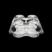 Boîte d'emballage en plastique PET à 4 compartiments pour fruits frais, boîte transparente pour pommes
